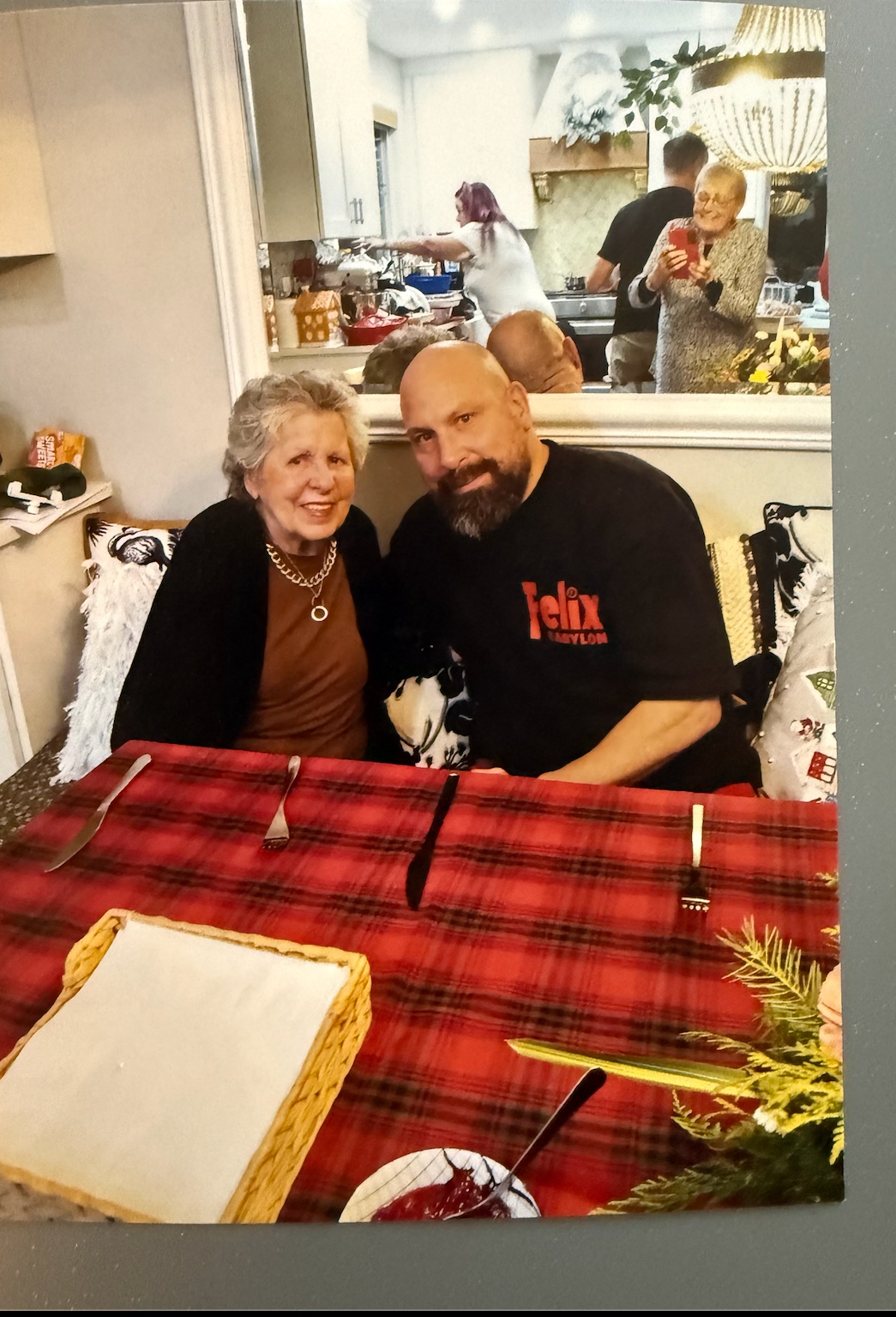 Todd Daniels with his mother at their last Christmas together